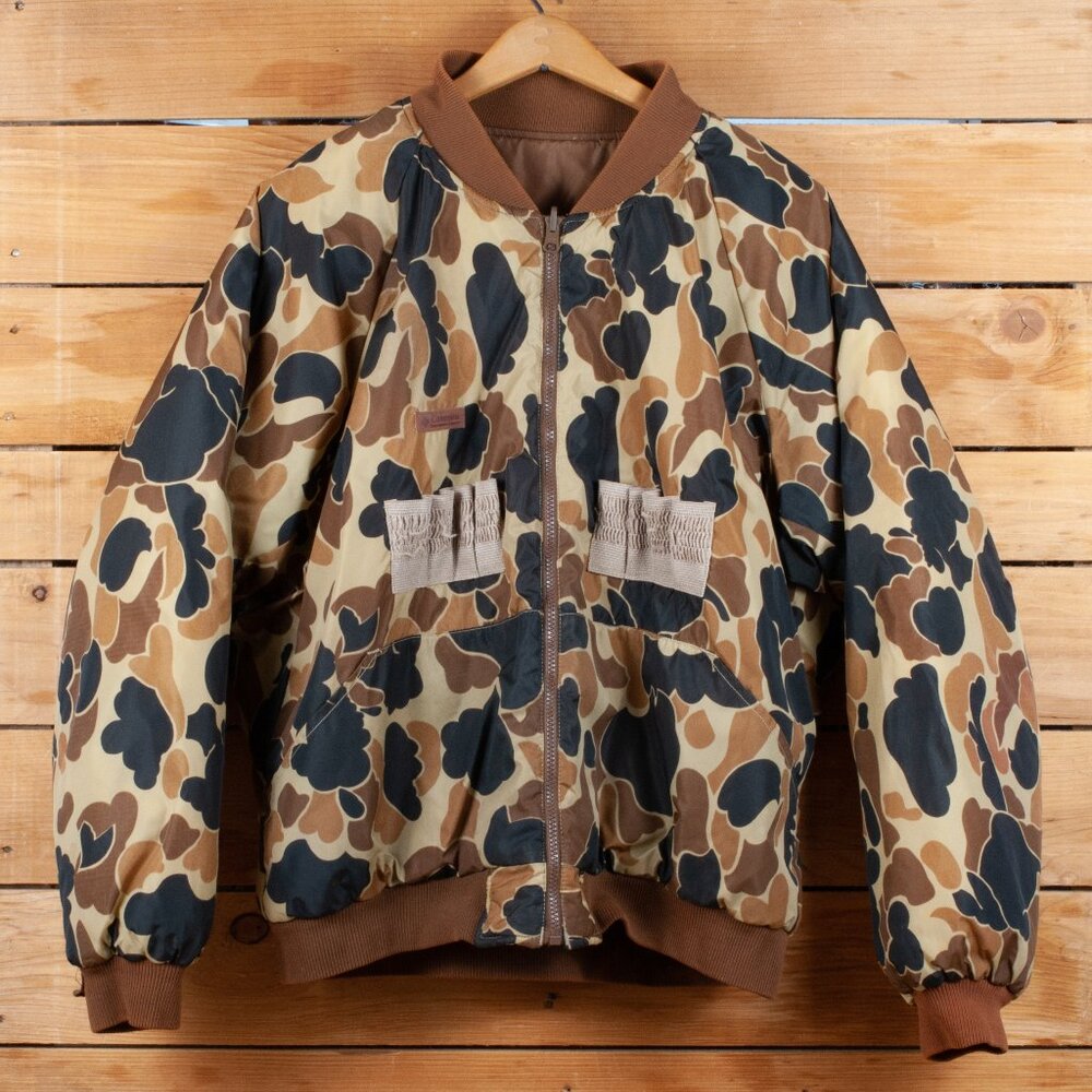 Vintage 80s Columbia Reversible Duck Hunter Camo Jacket - Men's LG